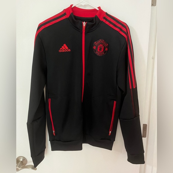 adidas Manchester United Anthem Jacket Black - Picture 5 of 6